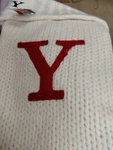 Wondershop Knit Stocking Socks 19IN White Monogram Y. Fixed Price $9.95.