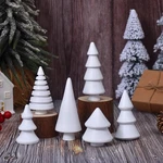 Wooden Christmas Figurines, 6PCS Mini Xmas Trees 4IN, White. Fixed Price $14.76.