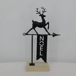 Ashland Christmas Holiday Pines Free Standing Reindeer Noel Banner Metal Wood. Fixed Price $18.00.