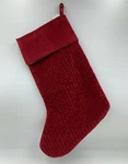 Pottery Barn Channel Stitch Quilted Velvet Christmas Stocking Red Lg 24.5" #9087. Fixed Price $44.19.