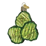 Old World Christmas Glass Blown Ornament For Tree, Pickle Chips. Fixed Price $13.05.