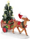 DEPT.56 Possible Dreams 6010203 Lighting The Way Deer W/led Tree On Cart. Fixed Price $54.00.