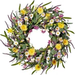 Daisy And Lavender Wreath 24 Wildflower Spring Summer Art.... Fixed Price $38.99.