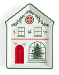 Spode Christmas Tree Village Green Tidbit Tray House Porcelain Holiday Decor Set. Fixed Price $24.99.