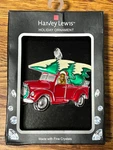 Harvey Lewis Dog Red Pickup / Yellow -truck Ornament With Fine Crystals. Fixed Price $12.00.