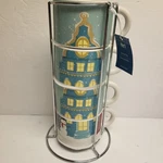 Pier 1 Imports Stacking Coffee Cups/mugs Winter Christmas Holiday 4 Set New. Fixed Price $19.98.