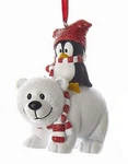 Kurt Adler H5111 Polar Bear With Penguin Christmas Ornaments 2 Assorted. Fixed Price $28.78.