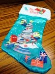 Universal/illumination Minions Teal White Christmas Stocking Tree Decorating 922. Fixed Price $14.99.