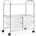 Honey Joy 4-DRAWER Plastic Rolling Storage Cart Metal Rack Organizer Shelf. Fixed Price $95.00.