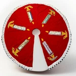 Holiday Candles Christmas Tree Skirt 1960'S Handmade Felt & Sequin Vtg Htf. Fixed Price $49.00.