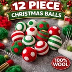 Dimensions Crafts 12PC Wool Felt Christmas Balls Polka Dot Striped Holiday Decor. Fixed Price $11.99.