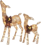 Pre-lit 2.8 Ft Christmas Deer Outdoor Decor With Warm White Lights And Bows. Fixed Price $189.99.