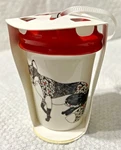 Starbucks Christmas Ornament Red Lid With Fox Hot Cup 2017 Ceramic New. Fixed Price $9.95.