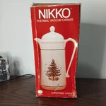 Vintage Nikko Christmas 1 Liter Thermal Glass Vacuum Coffee Carafe. Fixed Price $17.00.