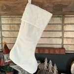 1 Santa's Best Elegant White Velvet Christmas Stocking Diamond Quilted Satin. Fixed Price $29.95.
