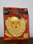 Vtg Telco Talking Santa Claus Christmas Holiday Wall Door Decoration Motion. Fixed Price $25.00.
