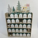 Ashland Christmas Wooden Advent Calendar 26 Piece Green Roof Houses Trees New. Fixed Price $23.00.