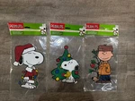 3 Peanuts Christmas Gel Window 2 -clings Snoopy 1-CHARLIE Brown Reusable 6-8. Fixed Price $26.00.
