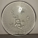 Libbey Holiday 13" Serving Platter Clear Glass Embossed W/bear Ornaments Gifts. Fixed Price $13.84.