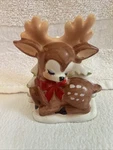 Lefton 3.5 Inch Deer Fawn Christmas Napkin Holder Made Japan #6111 No Box. Fixed Price $12.95.
