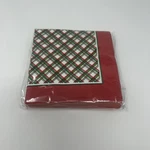 New Sealed Creative Papers By Gibson Spode Festive Red & Green Plaid Napkins. Fixed Price $7.70.