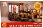 Light-up Santa Train Snow Globe Led Glitter Holiday Decoration W/ Box. Fixed Price $15.36.