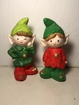 Homco Christmas Elves Elf Figurines Made Japan 4.5 C-5321. Fixed Price $9.99.