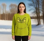 The Grinch Dr Suess Green Fleece Sweatshirt Size Medium Fuzzy Cozy Sweater. Fixed Price $9.89.