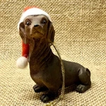 Cute - Brown Dachshund Dog Christmas Ornament Wearing Santa Hat Kurt Adler. Fixed Price $7.80.