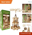Wood Christmas Pyramid Nativity Scene 21 Inch Tabletop Holiday Decor. Fixed Price $118.97.