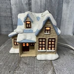 Christmas Around The World Lighted Country Cottage Stock No 54-566. Fixed Price $20.50.