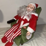 Mr. Animated Reclining Santa Snores Talks "merry Christmas" 12". Fixed Price $22.00.