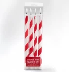 Mfr Studio Flickering Candy Cane Striped Flameless Led Tapered Christmas Candles. Fixed Price $18.89.