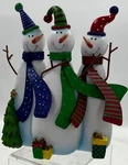 Festive Cheerful Snowman Trio Christmas Figurine Holiday Winter Home Decoration. Fixed Price $14.99.