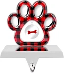 Hooqict Dog Paw Christmas Stocking Holder With Bone Pendant For Mantel 3D Silver. Fixed Price $24.99.
