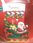 Holiday Santa 18" Christmas Stocking Kit Janlynn No. 90-0050 Felt Sequins. Fixed Price $18.99.