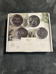 Pier 1 Imports Holiday Christmas 8 Appetizer/salad Plates Black Set Of 3. Fixed Price $20.00.
