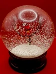 Winter Snow Globe By Raz Imports 4.5 Inch Cardinal Branch. Fixed Price $25.00.