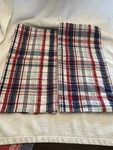 Celebrate Americana Together Napkins Cotton 18" X 17 1/2 Red Whit Blu Plaid. Fixed Price $12.00.
