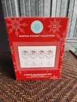Martha Stewart 'holiday Garden' Set Of 4 Clear Wine Glass Red Christmas. Fixed Price $24.99.