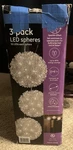 Ge 3 Pack Led Spheres Lights Warm White Energy Smart Sparkle New Open Box Works!. Fixed Price $39.95.