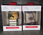 Hallmark Harry Potter 2 Ornament Lot Marauder's Map Hard Cover Book Stack & Wand. Fixed Price $19.95.