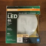 Sylvania Ultra Led Ceiling Light 60W Equivalent Efficient 9W 700 Lumens 45+ Yrs. Fixed Price $16.00.
