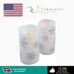 Lumabase Battery Operated Wax Led Candles, Snowflake - Set Of 2. Fixed Price $34.99.