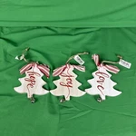 Nwt 3 Burton+burton Wooden Christmas Tree Ornaments,love,joy,&hope Red White.. Fixed Price $14.95.
