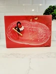 Mikasa Crystal Holiday Bells Oblong Plate 10 1/4" RC197/349 Decor Serving Dish.. Fixed Price $16.00.