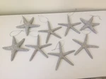 Kurt Adler Silver Glitter Starfish Coastal Christmas Ornaments - 8 Available Euc. Fixed Price $9.00.