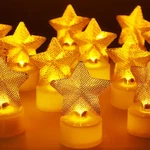 6-PACK Star Led Flameless Tea Light Candles For Holiday Decor. Fixed Price $23.99.