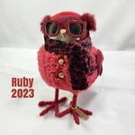 New Christmas 2023 Target Ruby Red Felt Bird With Glasses Figurine. Fixed Price $14.99.
