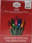 Holiday Time Incandescent Mini Christmas String Lights 21" Multicolor 100-COUNT. Fixed Price $12.99.